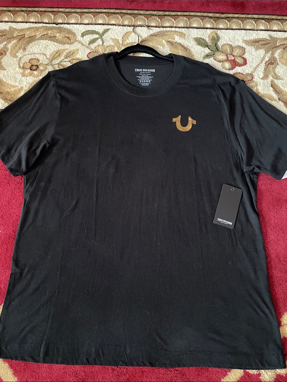 True Religion Men’s Black Tee with Gold Logo